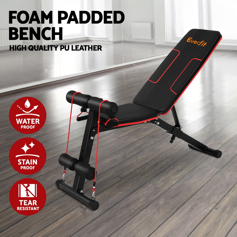 Everfit Weight Bench Adjustable FID Bench Press Home Gym 150kg Capacity