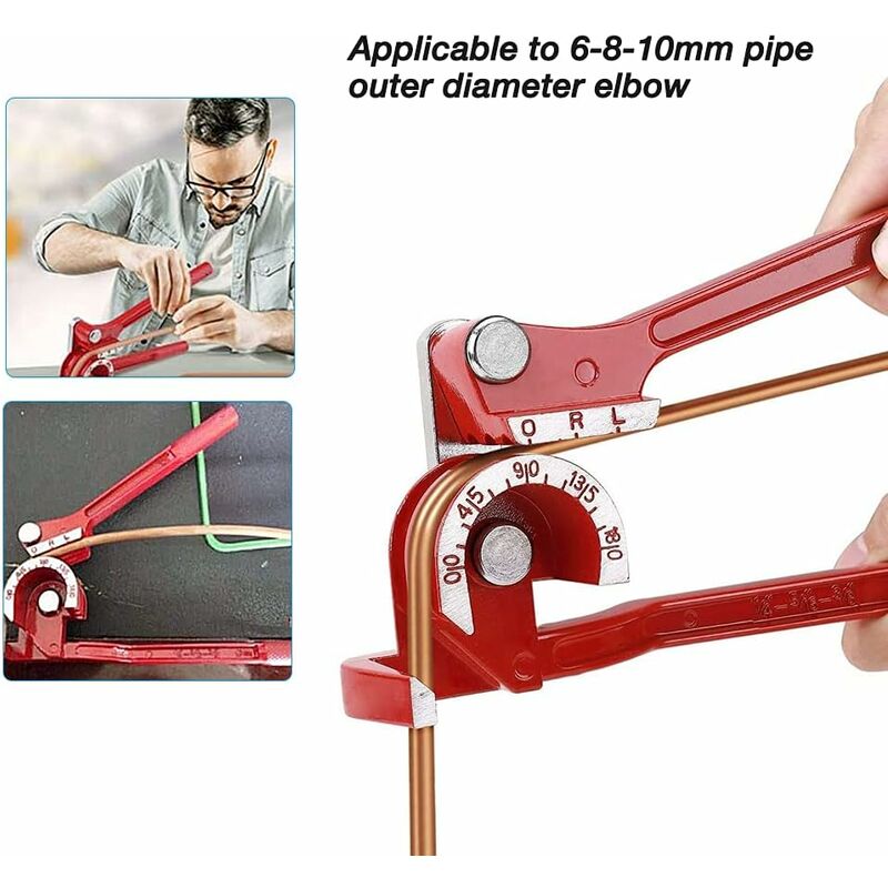 Tube Bender, 3 In 1 Tube Bender 6Mm/8Mm/10Mm Copper Tube Bender Copper Tube Cutter 180° Heavy Duty Manual Tube Bender