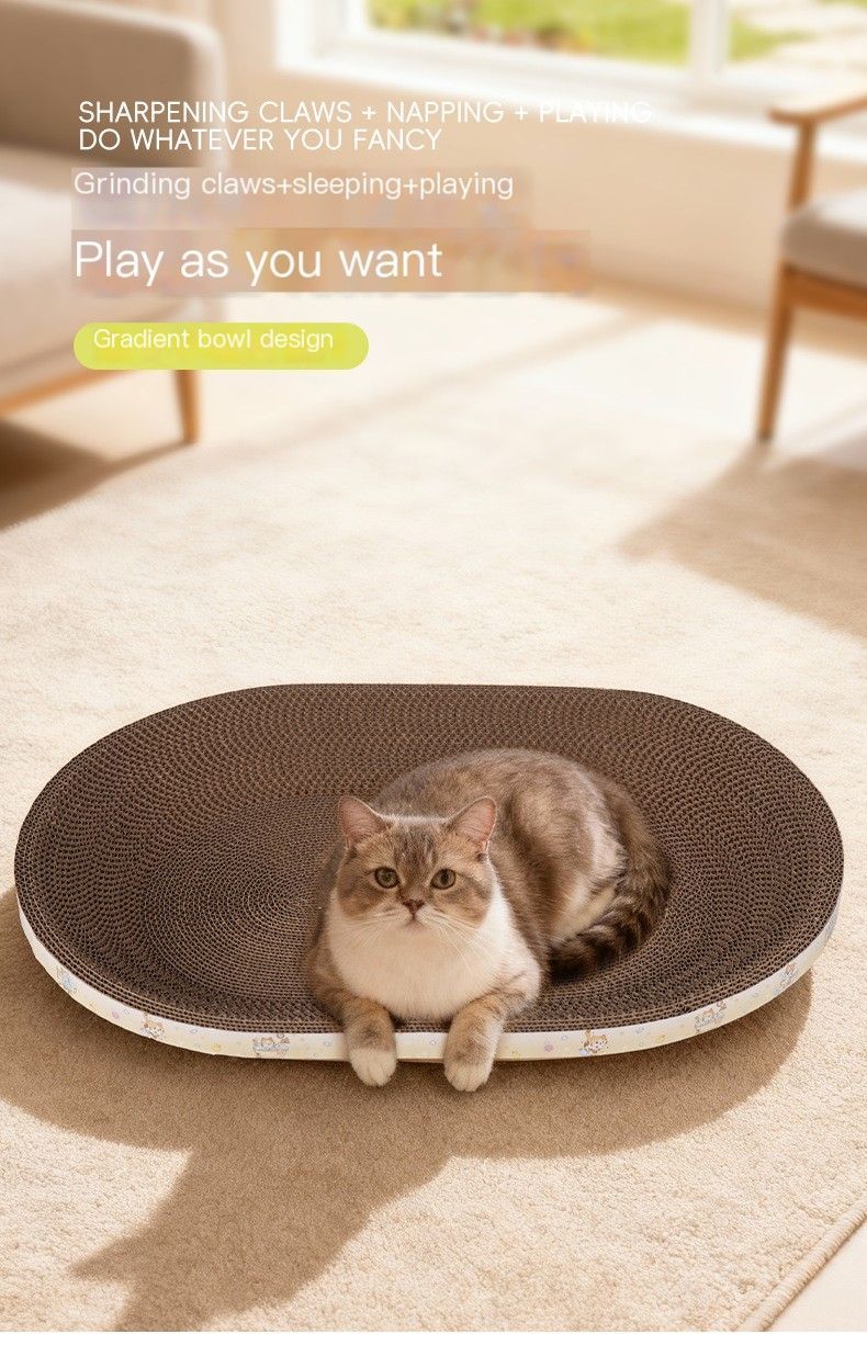 LargeCatScratcher,OvalShape,58x42cm-ThinStyle