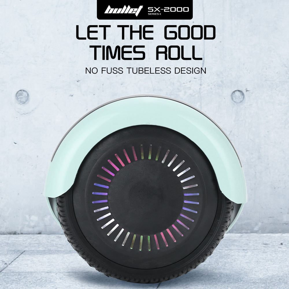 BULLET SX-2000 Hoverboard Scooter, 500W Brushless, UL Certified, AU Compliant, Superior Self Balancing System, LED Lights, Mint Green