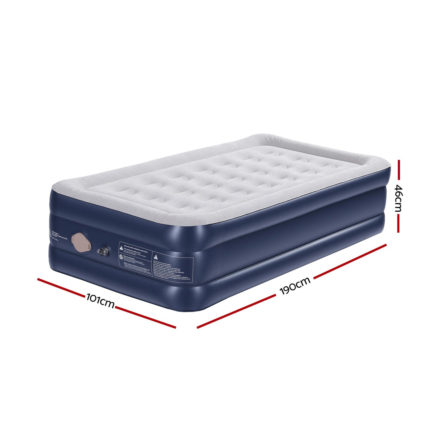 Weisshorn Air Mattress Single Inflatable Bed 46cm Air bed Cube