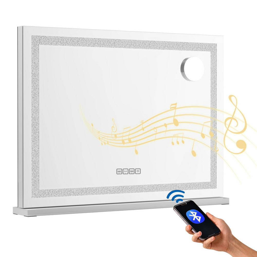 Embellir Bluetooth Makeup Mirror 58x46cm Hollywood Vanity with LED Light Crystal