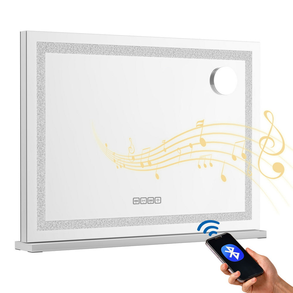 Embellir Bluetooth Makeup Mirror 80x58cm Hollywood Vanity with LED Light Crystal