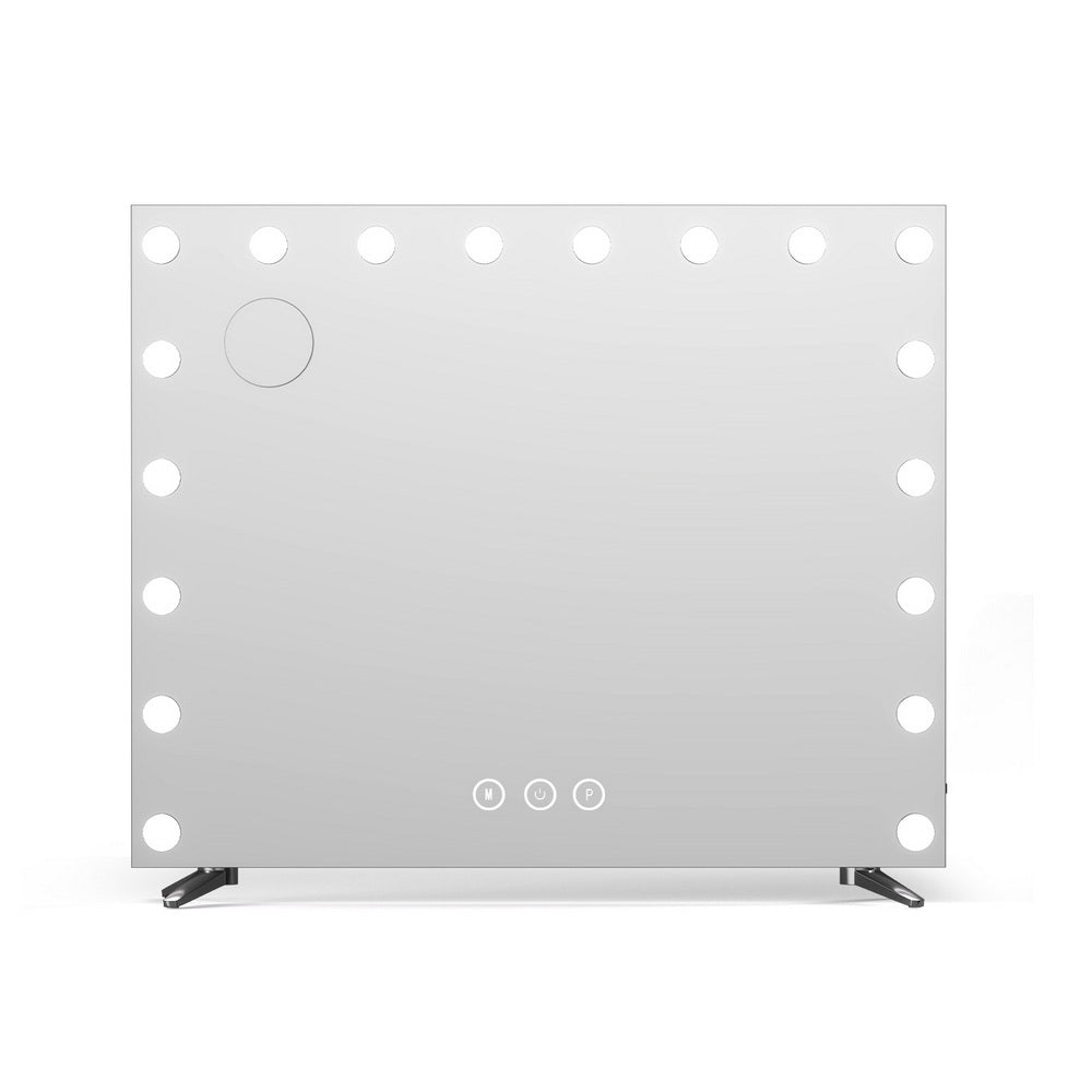 80x65cm Embellir Makeup Mirror Hollywood Vanity with LED Light Silver Legs