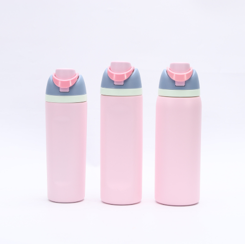Insulated Stainless Steel Water Bottle ,Pink color blocking & 24 oz, BPA-Free, for Travel, Sports, Outdoors