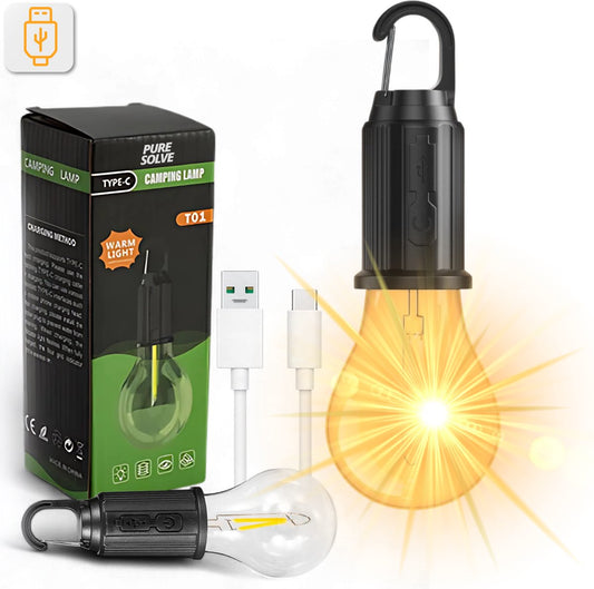 2-piece camping lamp - emergency lighting - 3 settings - camping lamp - rechargeable camping lamp - tent lamp
