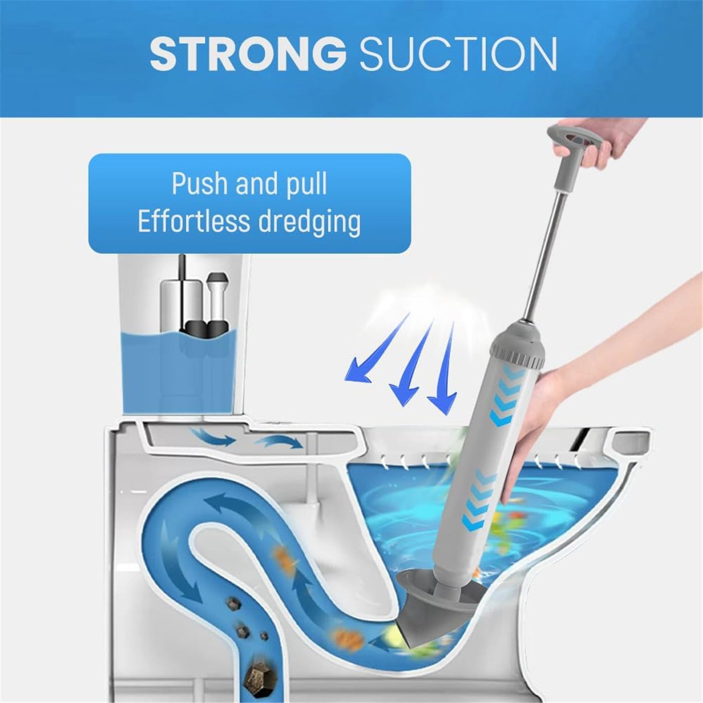 Toilet Plunger, Powerful Toilet Plunger, Heavy Duty High Pressure Thrust Plunge, Remover Tool to Unblock Toilet Blockage, All Purpose Power Plungers for Bathrooms Cleaning (Green/1 Pcs) 18.8x5.11 18.8" x 5.11" Green