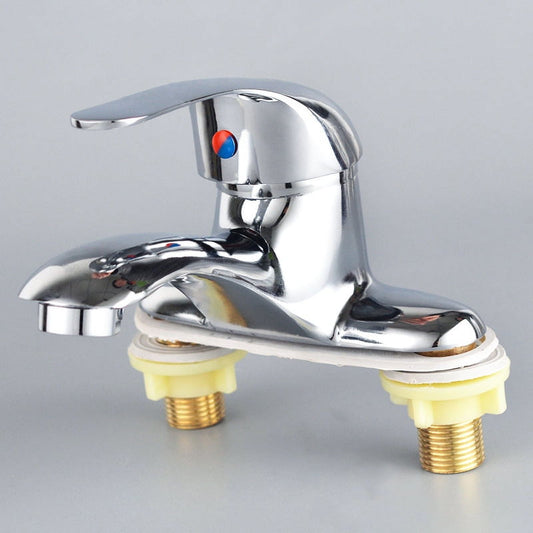 Bathroom Faucet, 2-Hole Mixer Tap, Heavy Duty Single Handle Bathroom Sink Faucet, 2 Hole Single Handle Hot and Cold Water Mixer Tap, for Hot and Cold Water, Bathroom Faucet, for Home and Hotel 3.93" Silver