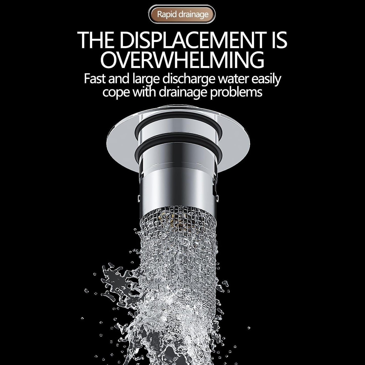 Bathroom Sink Stopper, Heavy Duty Hair Catcher, Pop Up Sink Drain Filter, for Bathroom Sink Stopper Replacement， Hair Catcher with Removable Stainless Steel Filter Basket, 1 Pcs, 2.36x3.15 2.36" x 3.15" Silver