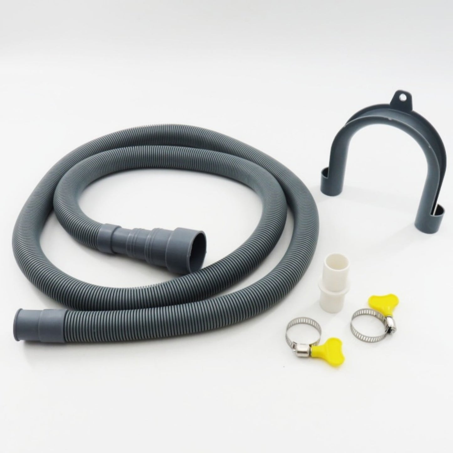 Washing Machine Drain Hose, Dishwasher Hose Extension Kit with 1 U- Holder, 1 Extension Adapter and 2 Hose Clamps, 1 Set, 9.84 Ft 9.84' Grey