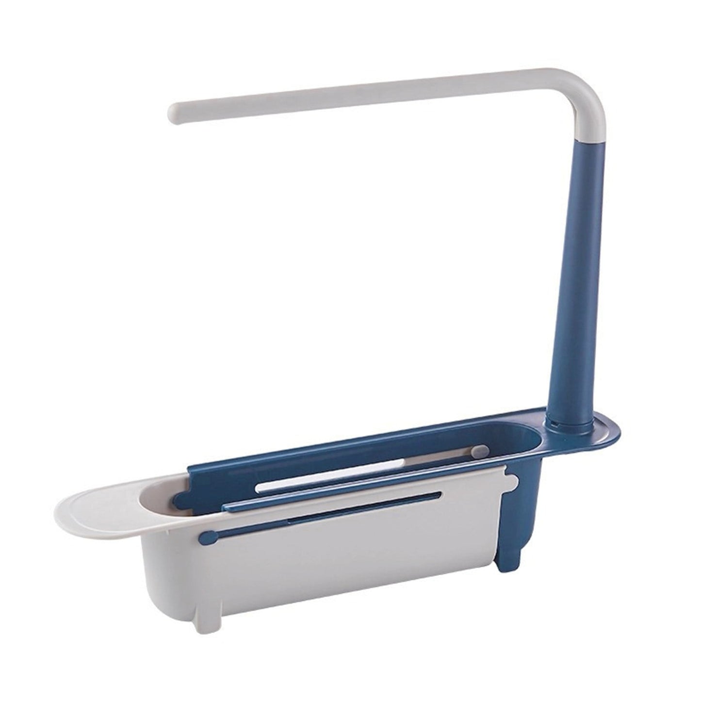 1 Pcs Telescopic Kitchen Over Sink Organizer With Towel Hanger,Expandable Dish Caddy Drying Rack,Drain Basket Tray Caddy,Adjustable Length Colander Rack Sponge Holder Storage Tray,Green Red