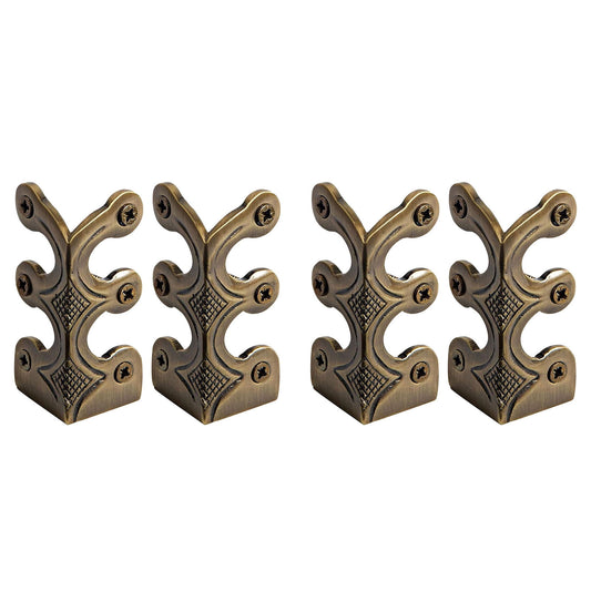4-Pack Vintage Metal Corner Protectors,Solid Brass Decorative Protective Covers for Furniture & Walls,Easy-Install with Guide Holes,Durable & High-Strength Design for Tables,Cabinets & Skirting D