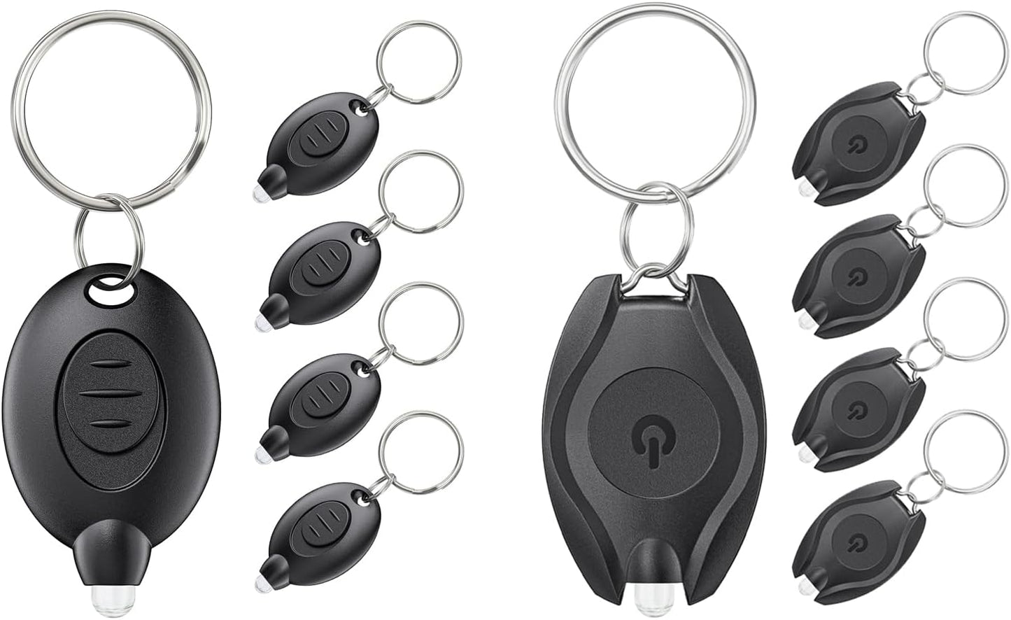10 Pack LED Keychain Flashlight Mini LED Keychain Light Portable Ultra Bright Battery Powered Key Ring Torch for Outdoor Camping Hiking and Emergency Lighting, Black Shell