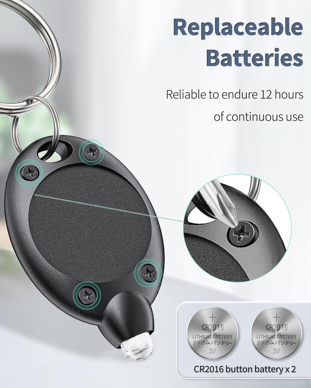 10 Pack LED Keychain Flashlight Mini LED Keychain Light Portable Ultra Bright Battery Powered Key Ring Torch for Outdoor Camping Hiking and Emergency Lighting, Black Shell