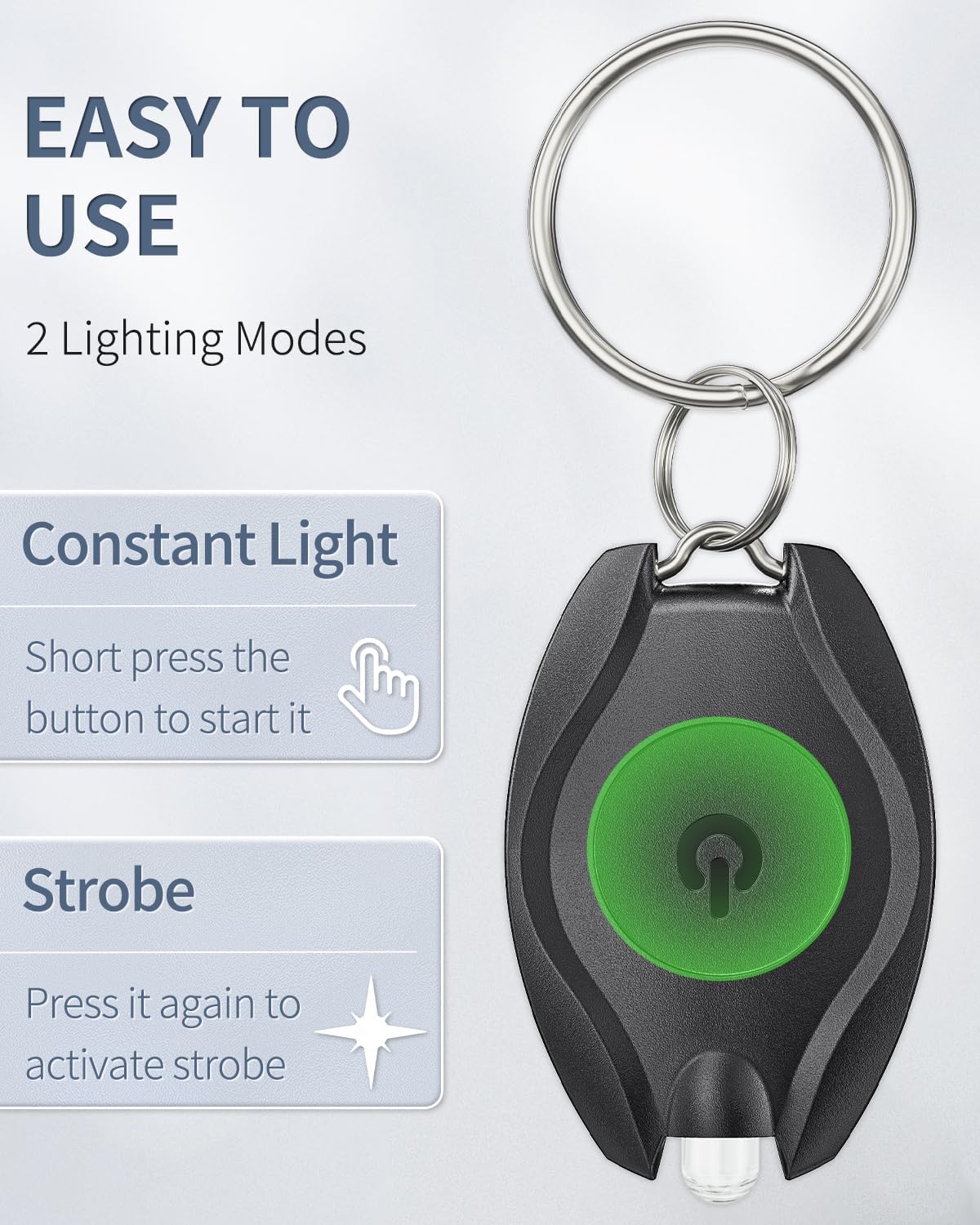 10 Pack LED Keychain Flashlight Mini LED Keychain Light Portable Ultra Bright Battery Powered Key Ring Torch for Outdoor Camping Hiking and Emergency Lighting, Black Shell