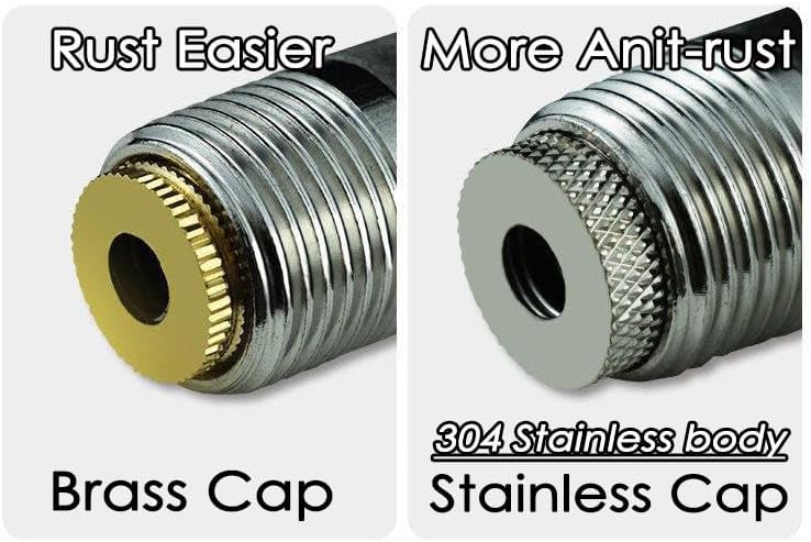 304 Stainless Steel Pig Nipple Waterer with 1/2 Female Bulkhead Fittings for Barrel Kit Feeder Automatic Water Drinker Durable Antirust (Set of 5)