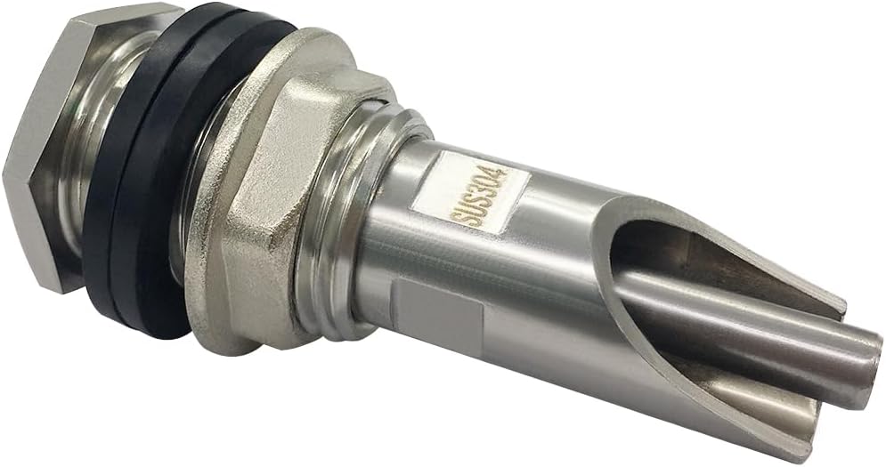 304 Stainless Steel Pig Nipple Waterer with 1/2 Female Bulkhead Fittings for Barrel Kit Feeder Automatic Water Drinker Durable Antirust (Set of 5)