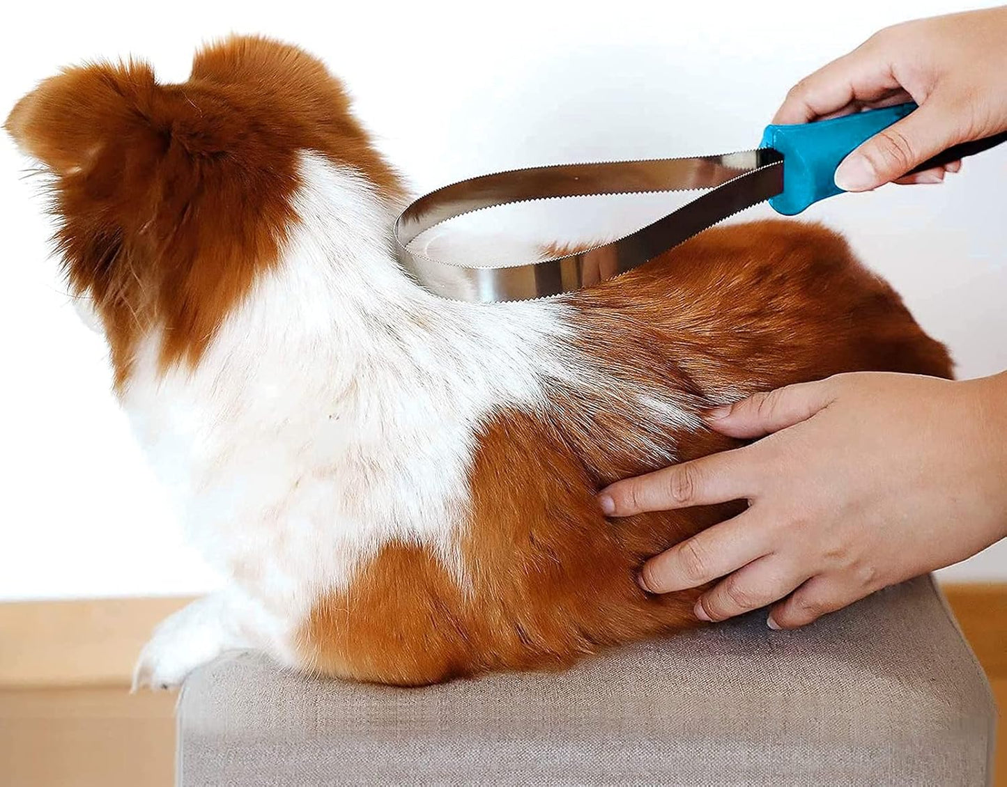 Dual-Sided Grooming Blade for Dogs - Shedding Brush with Stainless Steel Blades for Short and Long Hair Coats