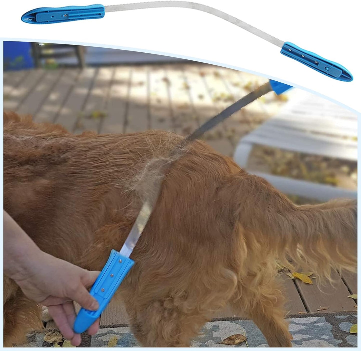 Dual-Sided Grooming Blade for Dogs - Shedding Brush with Stainless Steel Blades for Short and Long Hair Coats