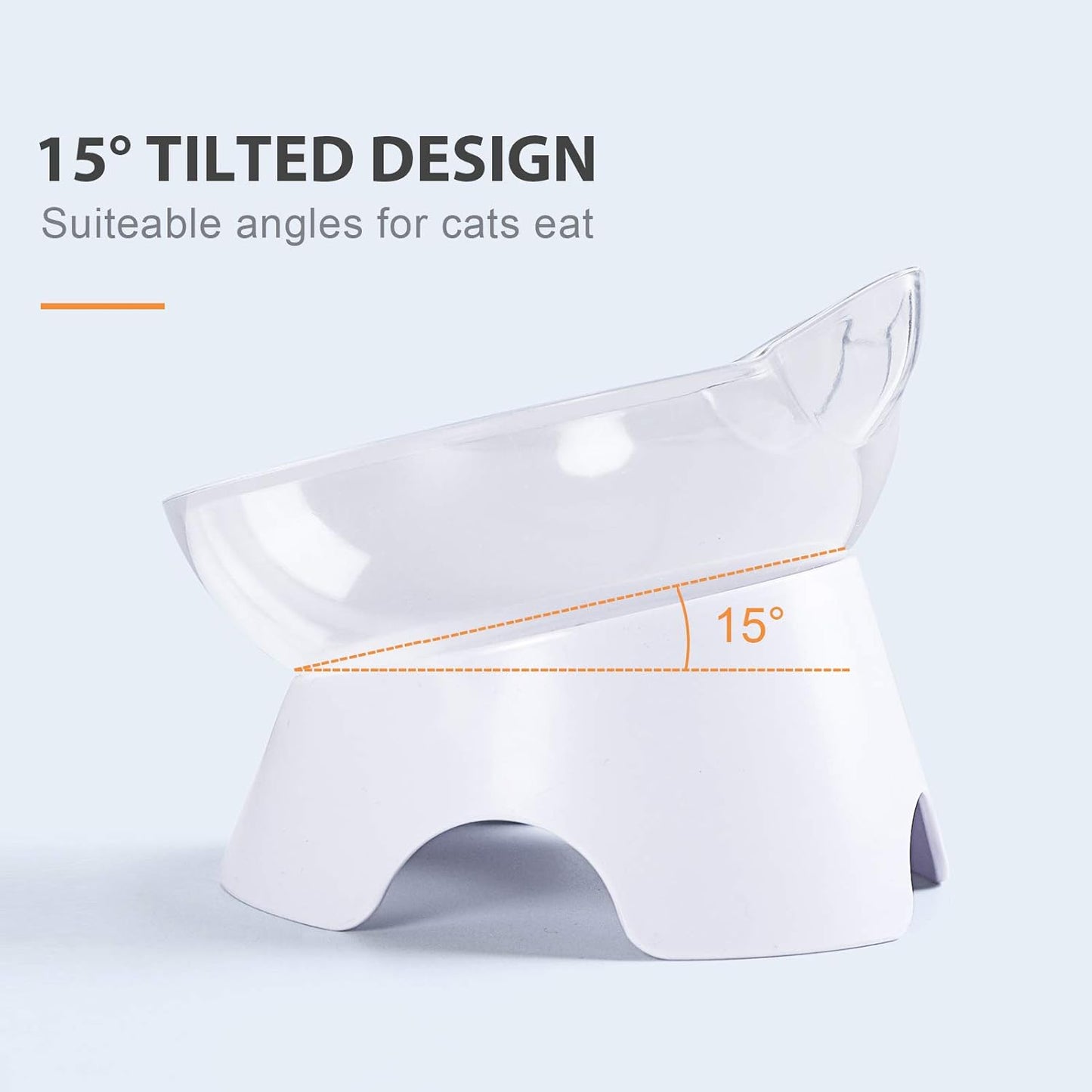 Anti Spill Tilted Cat Food Bowls, Whisker Fatigue Elevated Bowls Set for Cat and Puppy, Pet Bowl Holds About 1 Cup of Pet Food