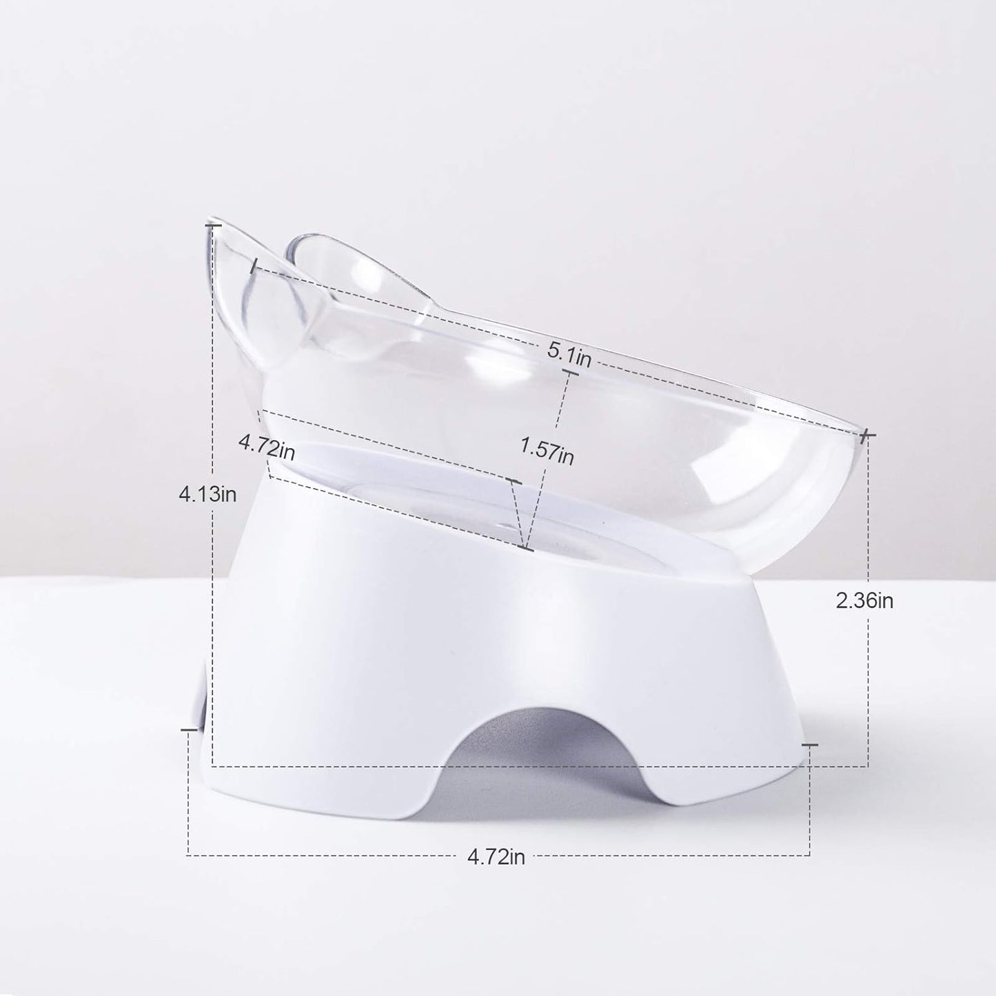 Anti Spill Tilted Cat Food Bowls, Whisker Fatigue Elevated Bowls Set for Cat and Puppy, Pet Bowl Holds About 1 Cup of Pet Food
