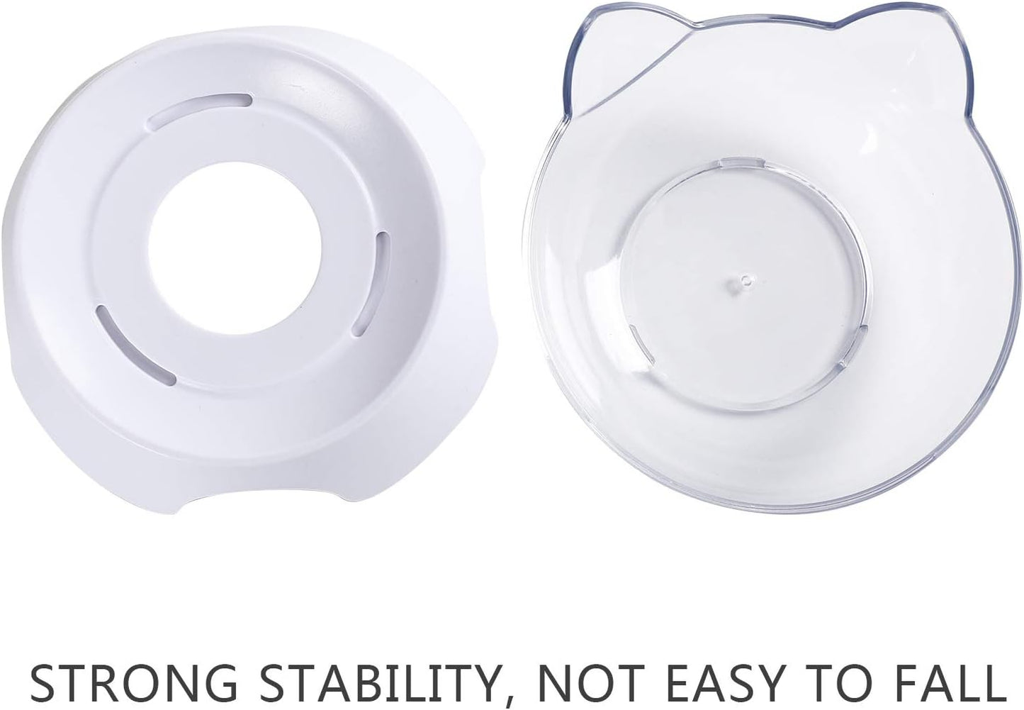 Anti Spill Tilted Cat Food Bowls, Whisker Fatigue Elevated Bowls Set for Cat and Puppy, Pet Bowl Holds About 1 Cup of Pet Food