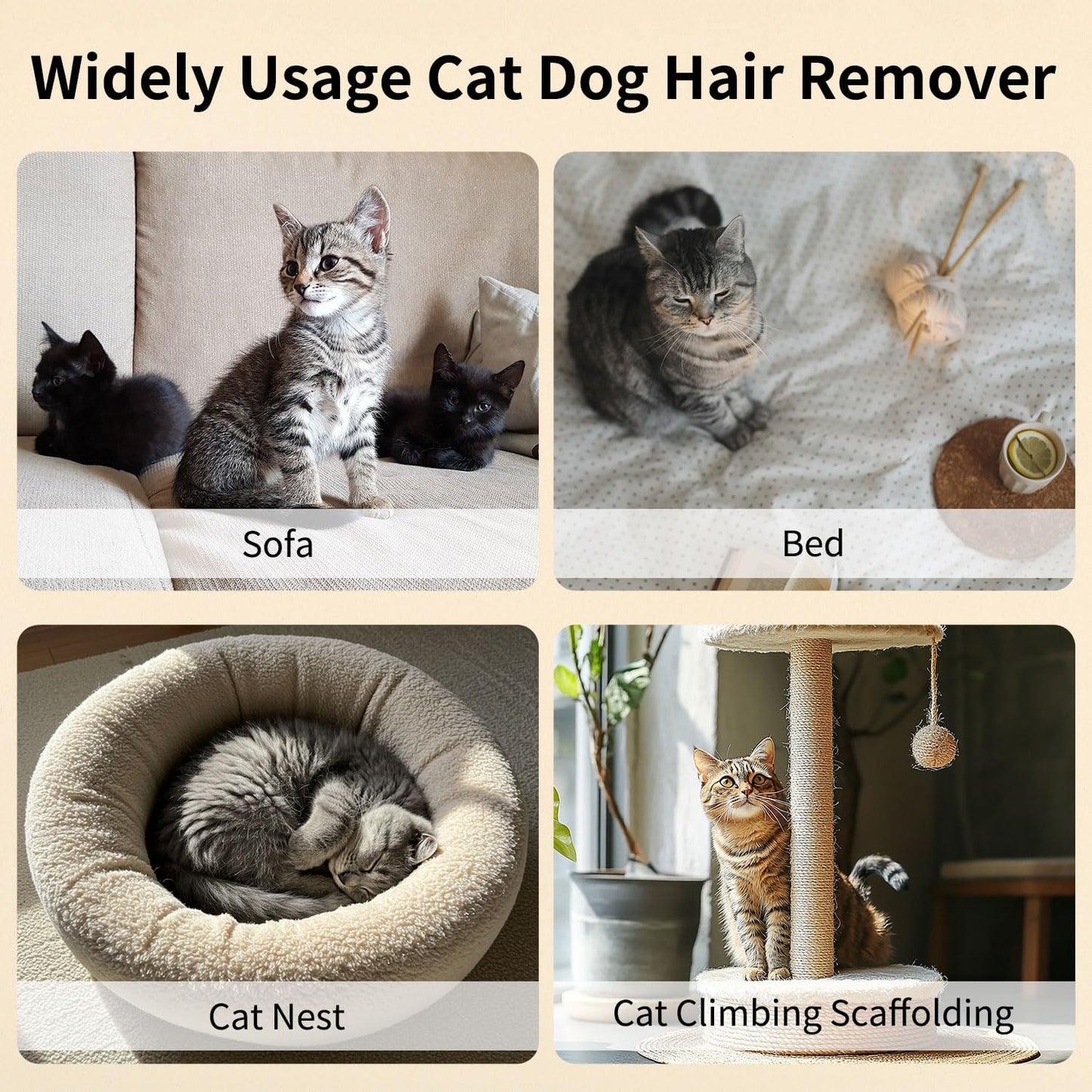 3PCS Double-Sided Pet Hair Remover Gloves, Electrostatic Cat Dog Pet Grooming Gloves, Pet Hair Remover for Carpet Couch Car, Versatile Pet Hair Remover for Washing Deshedding Grooming