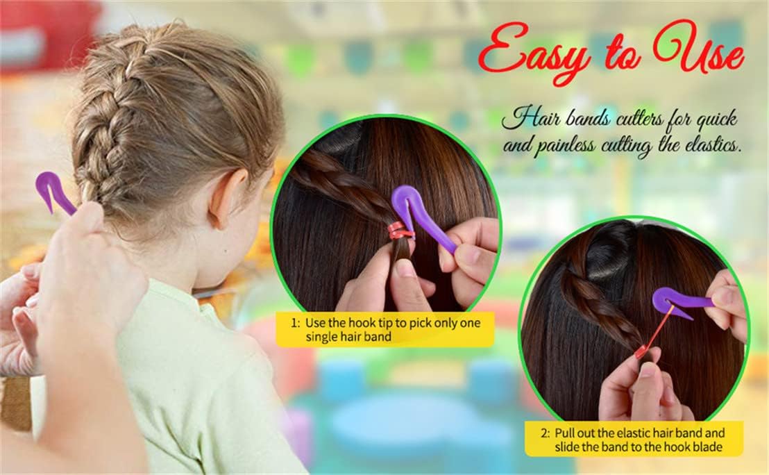 Hair Bands Remover Elastic Hair Ties Cutter,Ponytail Rubber Hairband Cutters Headbands Pony Pick Removal Tool 3 PCS