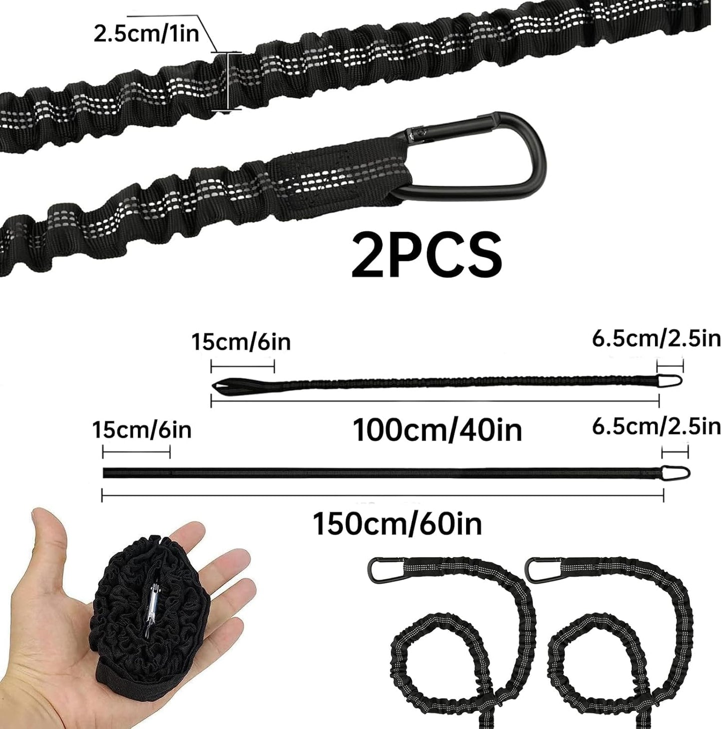 2 Pcs Kayak Paddle Leash, with Carabiner, Kayak Accessories Coiled Lanyard, Lightweight Coiled Kayak Rod Safety Rod Bungee Rod Leashes, for Longboards, Inflatable Paddleboard, Kayak