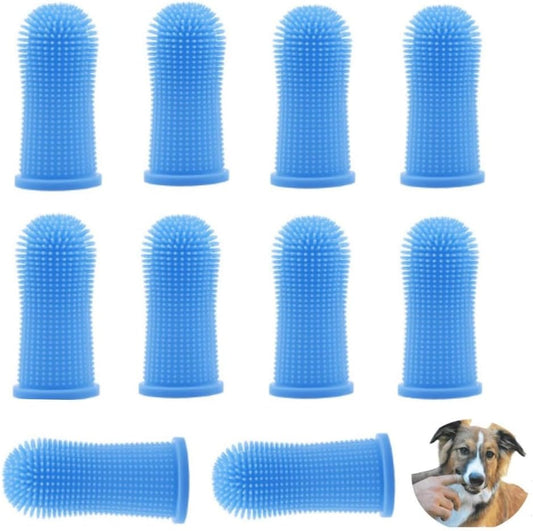 Dog Toothbrush, 10Pcs Soft Dog Finger Toothbrush, 360º Dog Finger Toothbrush, Silicone Pets Teeth Cleaning Toothbrush Kit for Dogs Puppies, Small Pets Dental Care