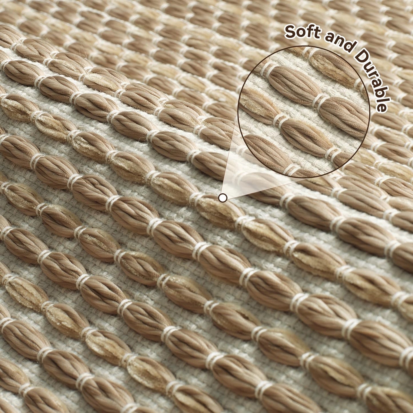Unique Woven Bath Mat, Super Absorbent Non Slip Mats for Bathroom Floor Textured Mat Quick Dry Washable Boho Thin Rugs Beside Tub, 17" x 24", Brown 24"