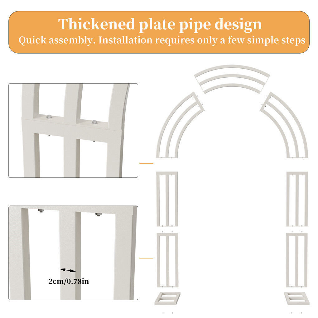 Metal Wedding Arch Garden Arbor Floral Stand Indoor/Outdoor