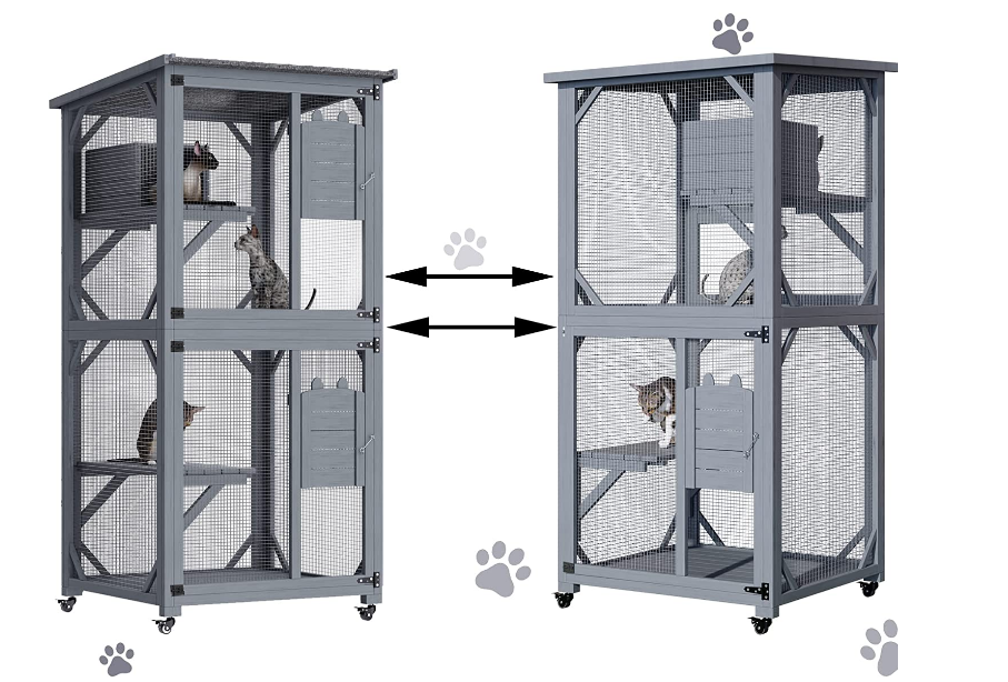 YES4PETS 173cm Pet Cat Bird Shelter Condo with Escape Door Wooden Kitten Cage House