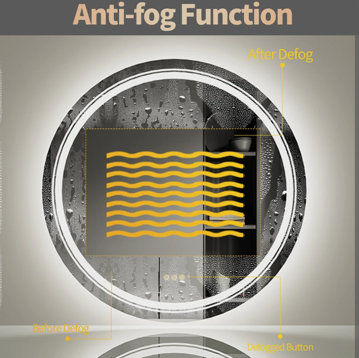 Interior Ave - 80cm Round Frameless LED Bathroom Mirror