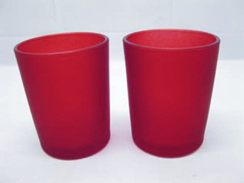 40 Pack Red Frosted Glass Votive Tealight Candle Holders Valentines Day Xmas Wedding Decor Glass Candlestick Party Decorations Bridal Baby Shower Event