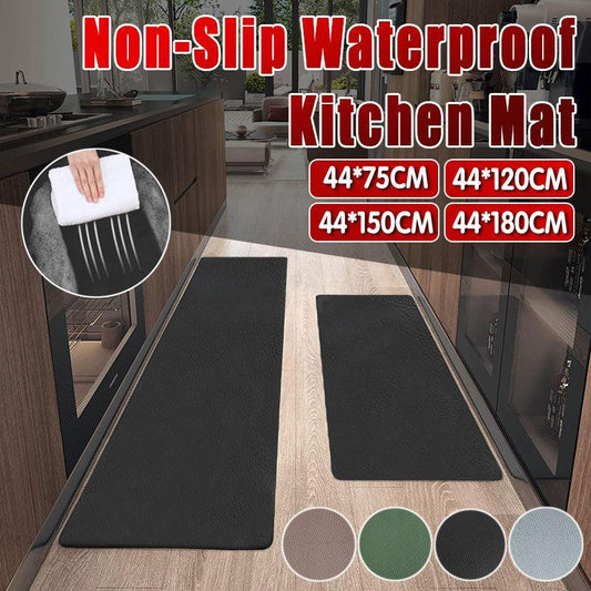 44x150cm Non-Slip Waterproof Kitchen Door Mat Floor Rug Carpet Anti-Oil Easy Clean - Blue