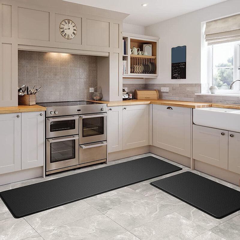 44x150cm Non-Slip Waterproof Kitchen Door Mat Floor Rug Carpet Anti-Oil Easy Clean - Blue