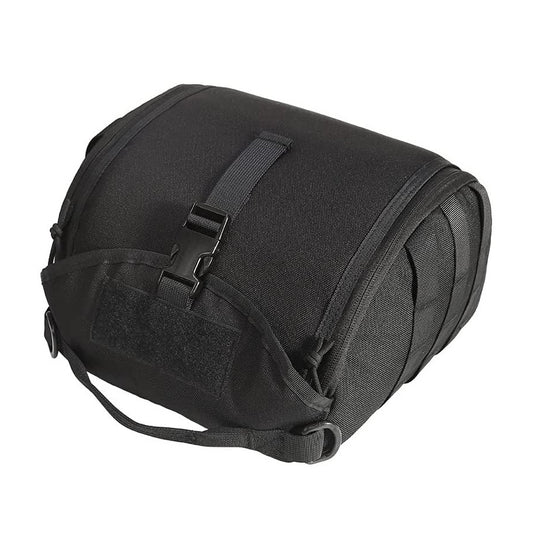 Black Tactical Helmet Bag & Utility Pouch - Padded MOLLE Gear Storage Carrier