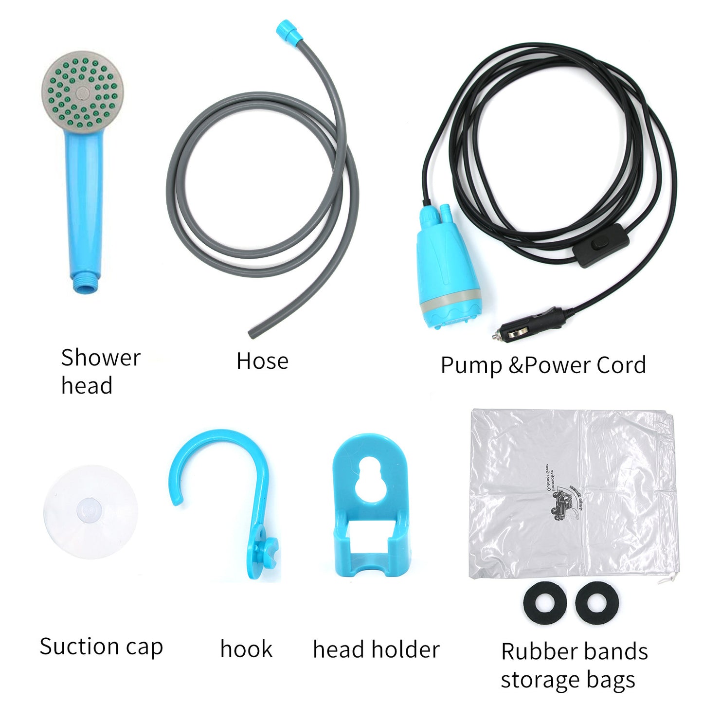 Orange USB Rechargeable Portable Shower Pump for Outdoors