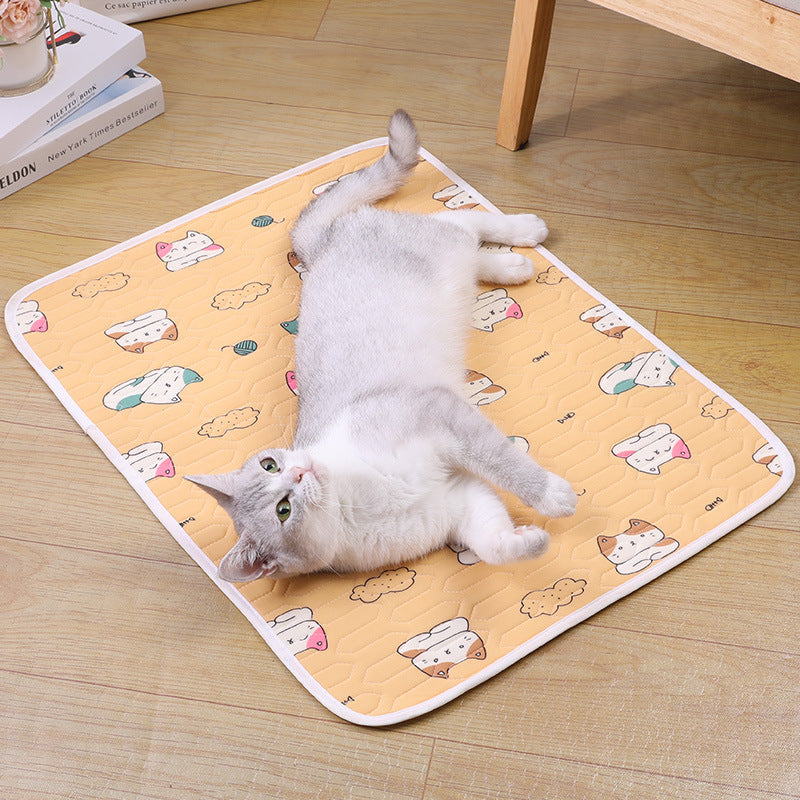 2-Pack Blue Fish Pet Summer Cooling Latex Pad (L Size: 60*45cm) - Breathable Ice Silk & Latex-Filled Dog Bed Cat Sleeping Mat with Non-Slip Base