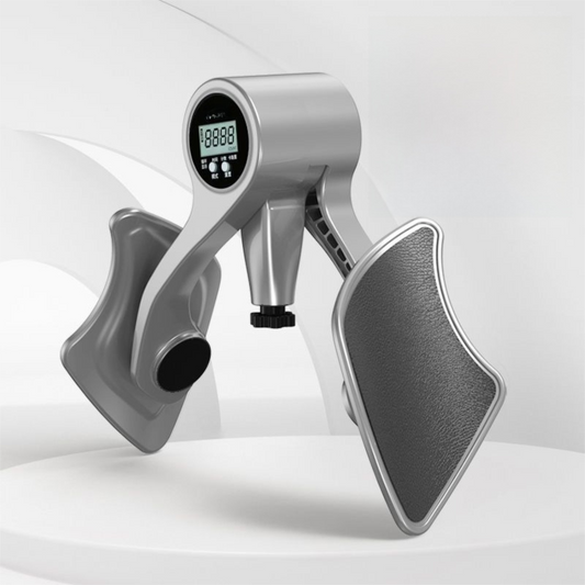 2-in-1 Sliver Smart LCD Counting Kegel Trainer for Glute Lifting & Leg Toning - Adjustable Resistance & 360° Rotating Baffles for Postpartum Recovery & Pelvic Health