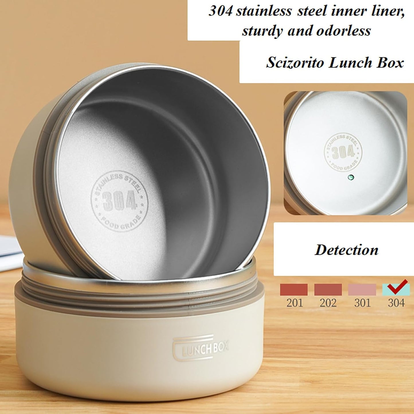 3-Pack Blue 304 Stainless Steel Microwave-Safe Lunch Box Set - Stackable Insulated Bento Containers for Office & School