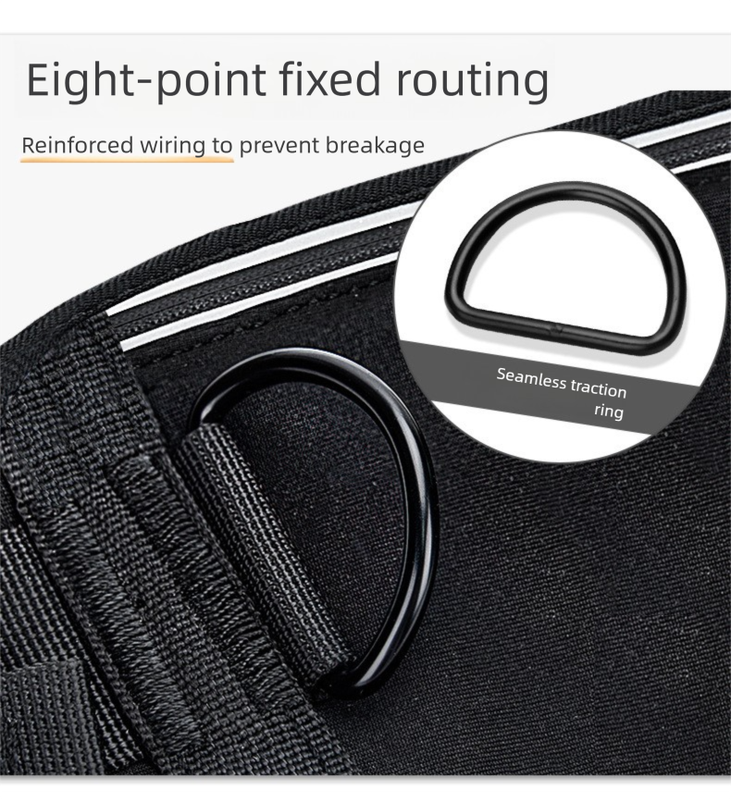 Black Shock-Absorbing Running & Dog Walking Belt – Integrated Waist Pack with Retractable Traction Rope and Ergonomic Support