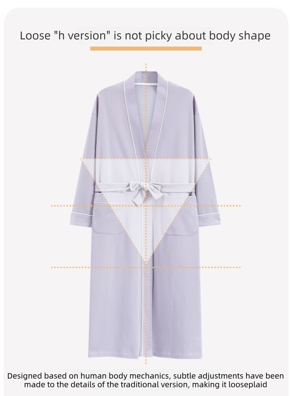 Pink  2XL size Women's Cotton Robe — Autumn/Winter Bathrobe & Morning Gown | Long Sleeve, Mid-Length, Plus Size | Loose, Comfortable, and Machine Washable | Suitable for All Seasons