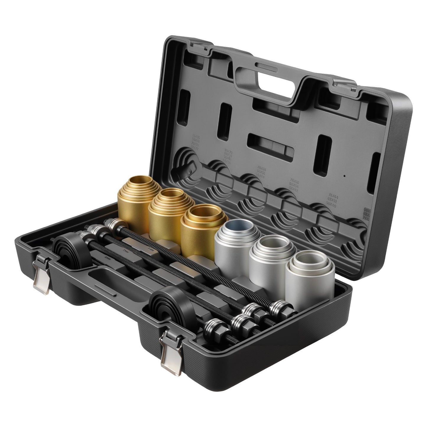 Pull and Press Sleeve Kit, 26 PCS, Steel Bush Removal Insertion Sleeve Tools with Carrying Case, Compatible with LCV and HGV Engines, for Removing and Installing Bushings, Bearings, and Seals