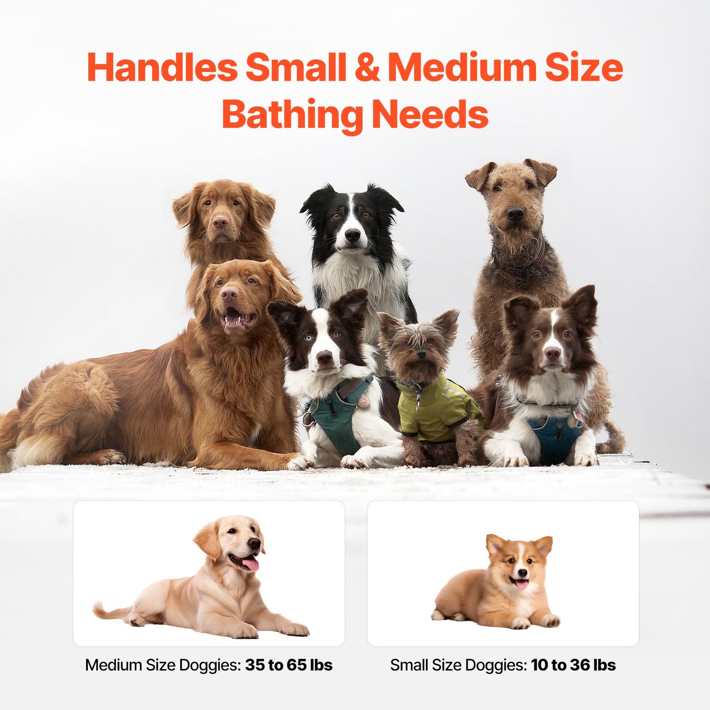 VEVOR Portable Dog Bathtub, Elevated & Foldable Space-saving Pet Shower Station with Quick Drainage, Bathing Tub for Washing & Grooming Small and Medium Size Dogs and Cats Indoor & Outdoor, Light Blue