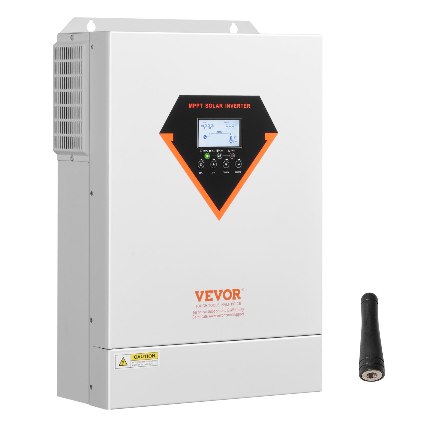 VEVOR Hybrid Solar Inverter, 6000W, All in One Pure Sine Wave Power Inverter Charger, 220V AC, with Built-in 120A MPPT Solar Charger Controller, for Off-Grid System Lead Acid Lithium Battery