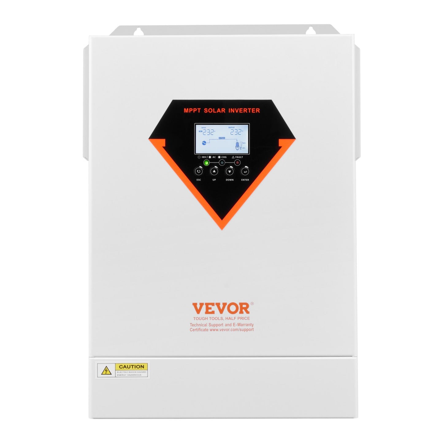 VEVOR Hybrid Solar Inverter, 6000W, All in One Pure Sine Wave Power Inverter Charger, 220V AC, with Built-in 120A MPPT Solar Charger Controller, for Off-Grid System Lead Acid Lithium Battery