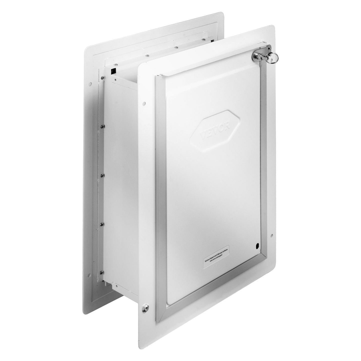 VEVOR Pet Door, 31.2 x 43.5 cm Metal Frame with Lock and 3-Flap System, Weatherproof Doggy Door, Easy to Install in Interior or Exterior Walls, Pet Door Suitable for Cat Doggie Kitties (White-Medium)