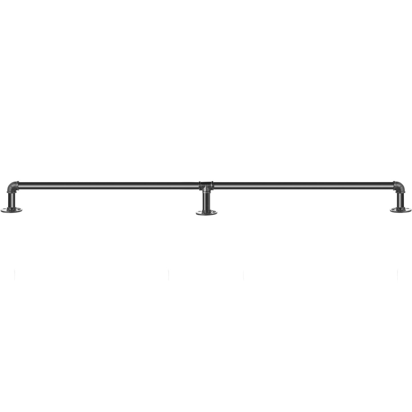 VEVOR Pipe Stair Handrail, 7FT Staircase Handrail, 440LBS Load Capacity Carbon Steel Pipe Handrail, Industrial Pipe Handrail with Wall Mount Support, Round Corner Wall Handrailings for Indoor, Outdoor